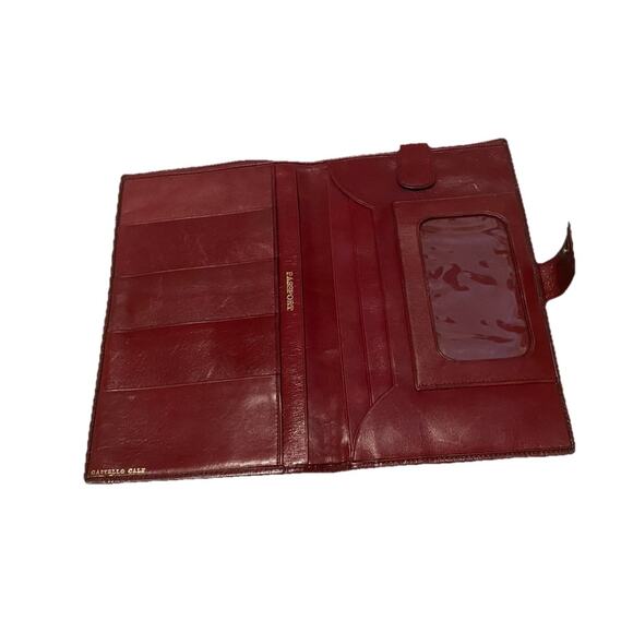 Castello Passport Holder Red Soft Calf Leather Credit Card ID Organizer Wallet - Picture 3 of 7